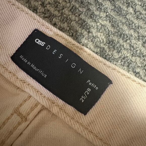 Asos Cream Wide-Leg Baggy High-Waisted Jeans US 25 Petite - Picture 2 of 5